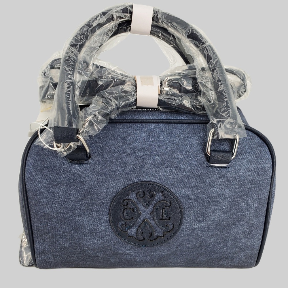 CXL by Christian Lacroix Jasper PU Denim Satchel Indigo Denim Crossbody Bag